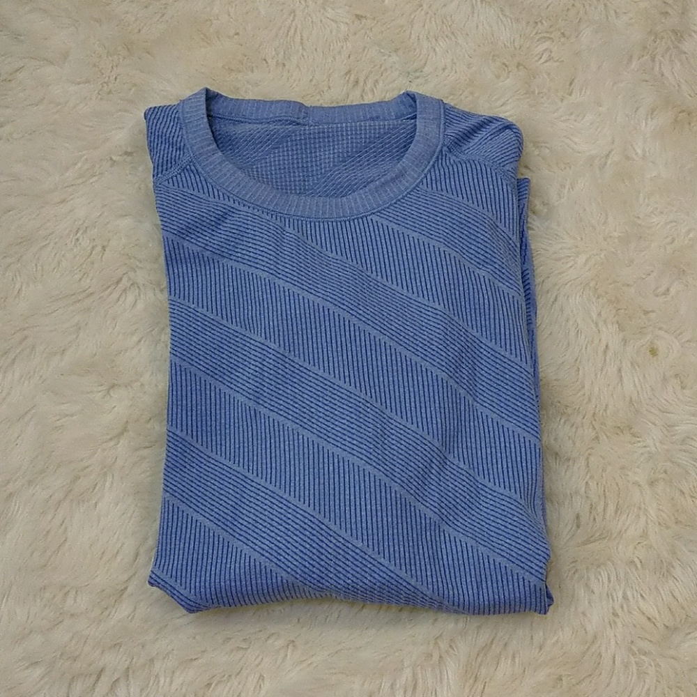 lululemon athletica Light Blue Long Sleeve Ribbed Tee